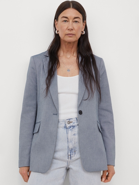 

H&M Woman Blue Fitted jacket