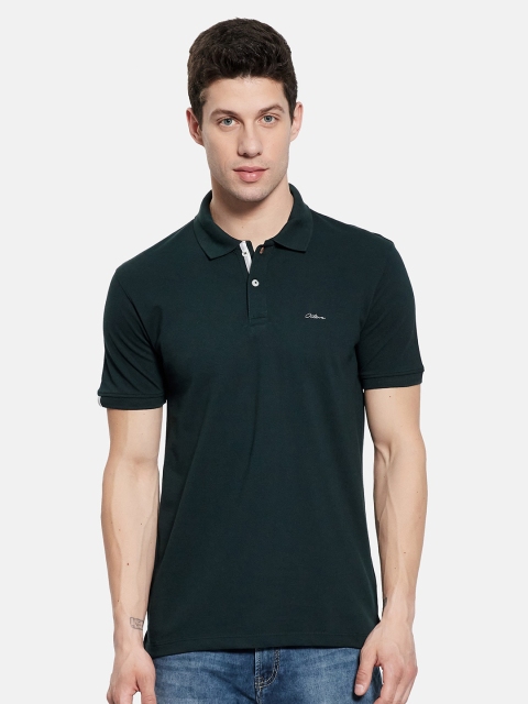 

Octave Men Green Polo Collar T-shirt