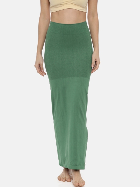 

GOLDSTROMS Women Green Solid Saree Shapewear