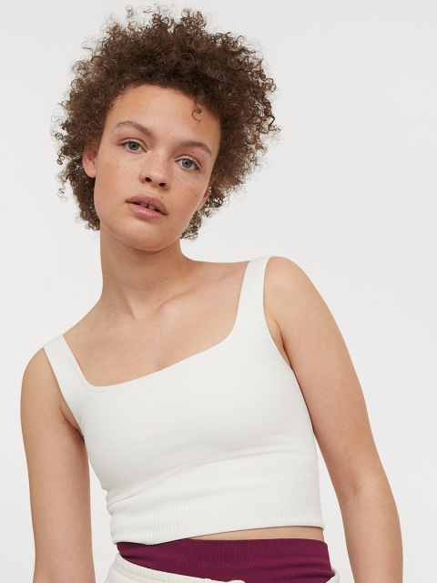 

H&M White Seamless Sports Bralette 0957128002