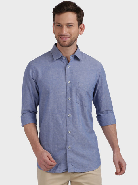 

ColorPlus Men Blue Tailored Fit Casual Shirt