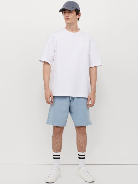 

H&M Men Blue Sweatshirt Shorts Regular Fit