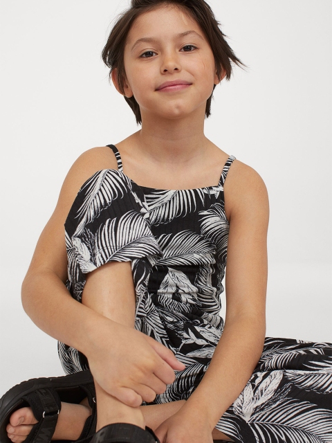 

H&M Girls Black & White Tropical Ribbed Jumpsuit