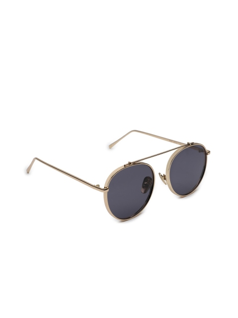 

ETRG Unisex Black Lens & Gold-Toned Round Sunglasses ETRALLU006-GBLK