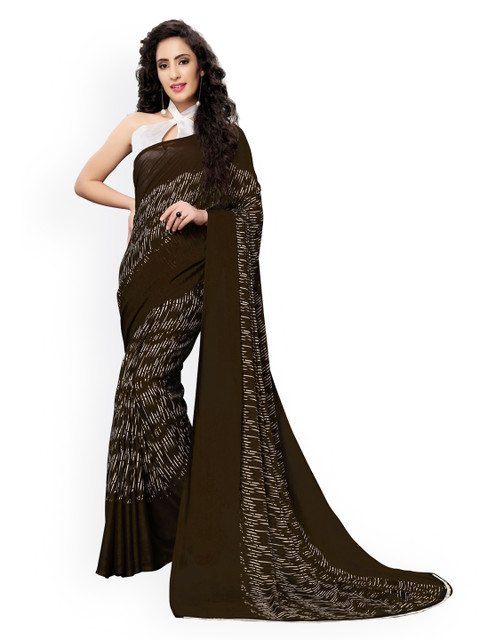 

KALINI Brown Pure Georgette Saree