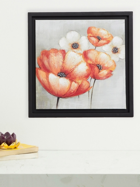

Home Centre Orange & White Mezzuna Floral Picture Wall Painting