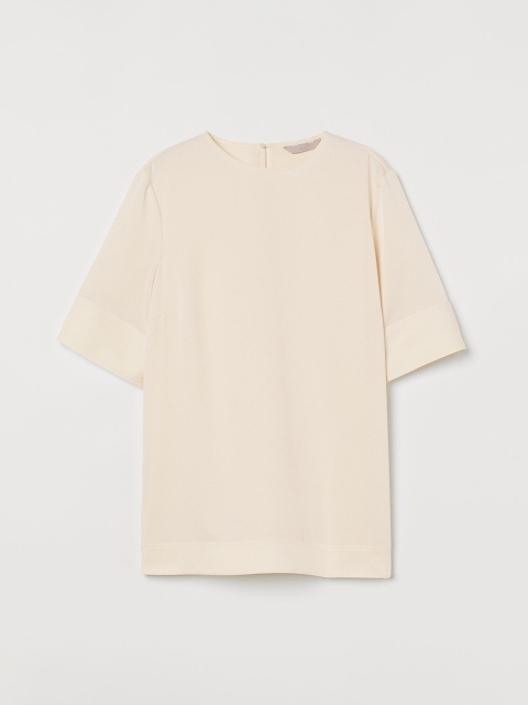 

H&M Women White Short-Sleeved Twill Blouse