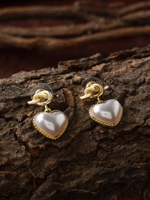 

E2O Gold-Plated Heart Shaped Drop Earrings