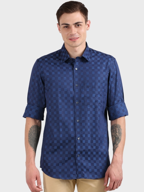 

ColorPlus Men Blue Tailored Fit Printed Casual Shirt