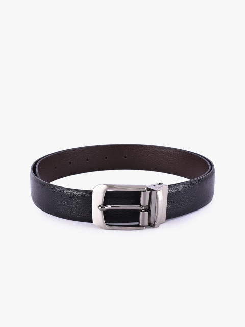 

BuckleUp Men Black & Brown Textured Leather Reversible Belt