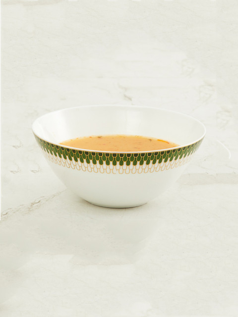 

Home Centre White & Green Printed Cereal Bowl