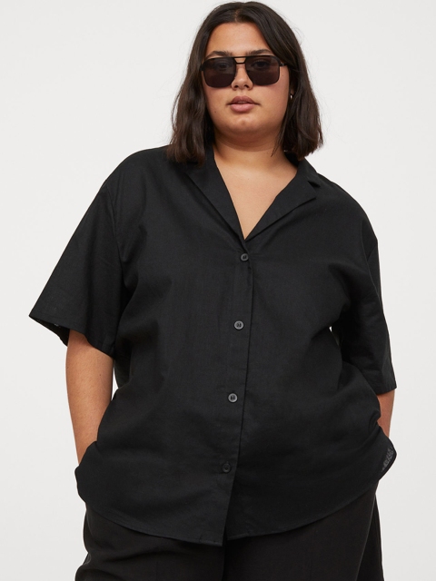 

H&M+ Women Black Resort Shirt