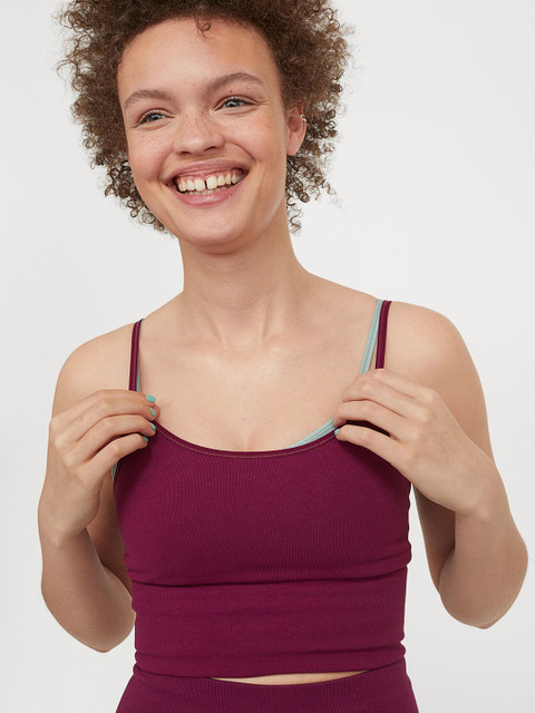 

H&M Womens Seamless Pink & Purple sports bralette - 0875350010