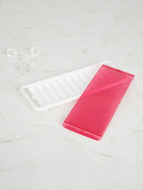 

Home Centre White & Red Solid Plastic Creston-Monacco Ice Tray with Lid