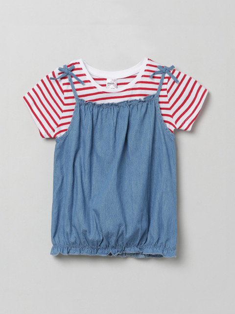 

max Girls Blue & Red Blouson Top