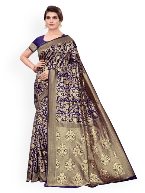 

KALINI Blue Woven Design Zari Heavy Work Banarasi Saree