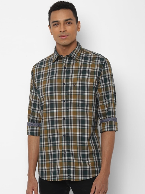 

Allen Solly Men Brown Slim Fit Checked Casual Shirt