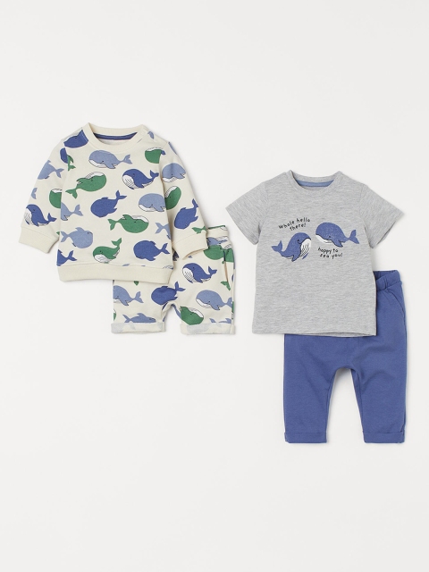 

H&M Boys 4-piece Grey & Blue Clothing Set