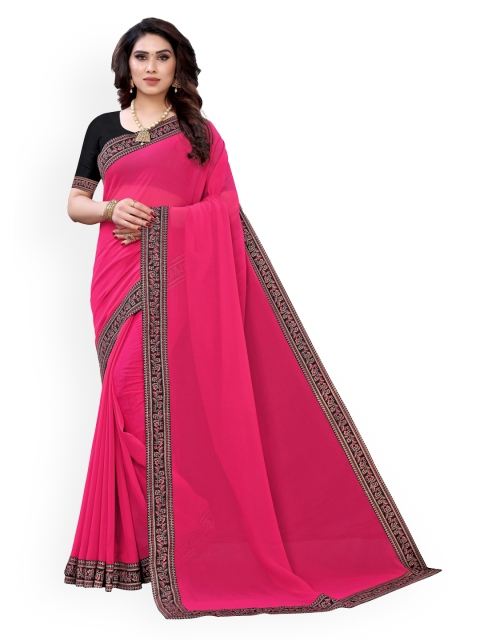 

KALINI Pink Woven Design Pure Georgette Saree