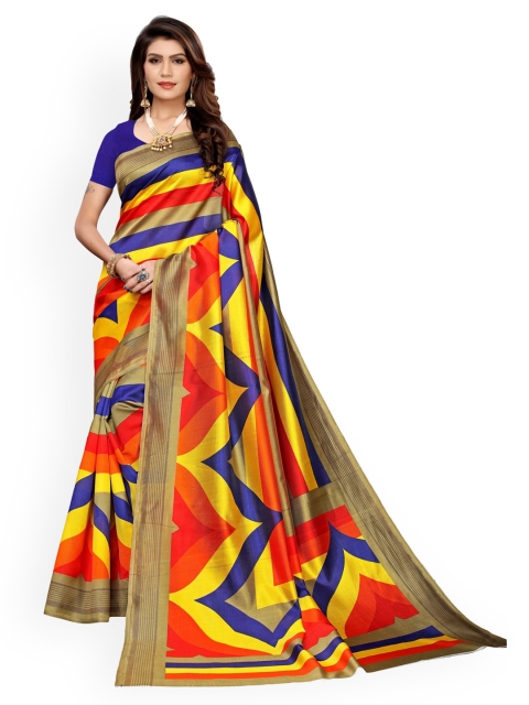 

KALINI Multicoloured Printed Poly Silk Saree, Multi