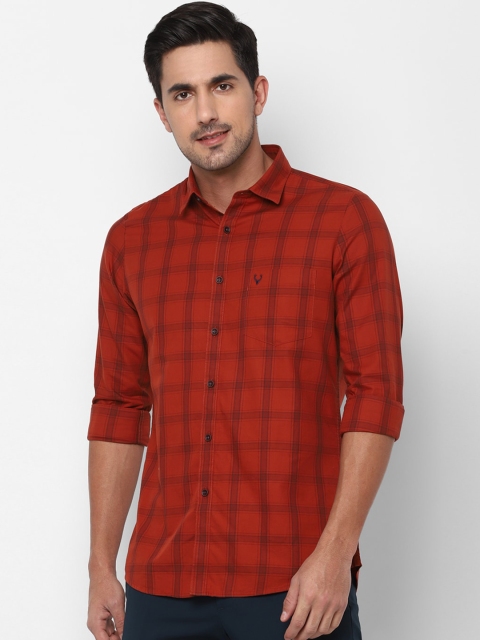 

Allen Solly Men Red Slim Fit Checked Casual Shirt