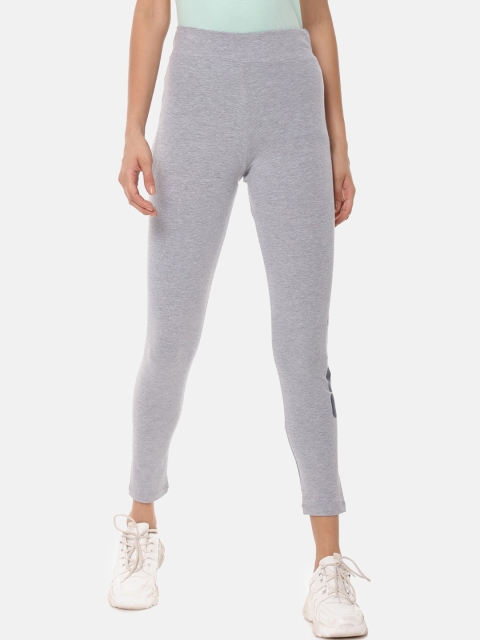 

FILA Women Grey Solid Ankle-Length Leggings