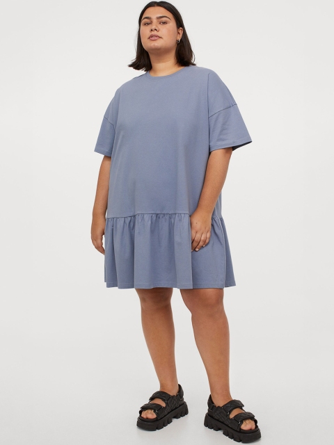 

H&M+ Cotton T-Shirt Dress, Blue