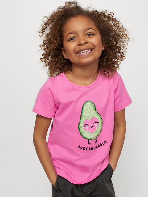 

H&M Girls Pink & Green Interactive-Motif T-Shirt