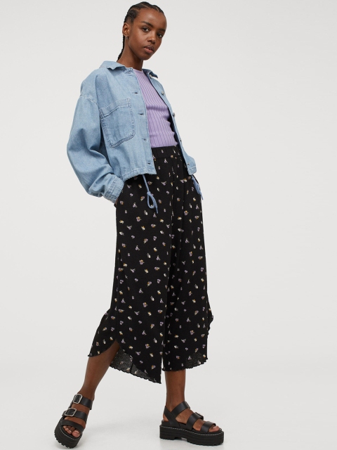 

H&M Womans Black Irregular culottes
