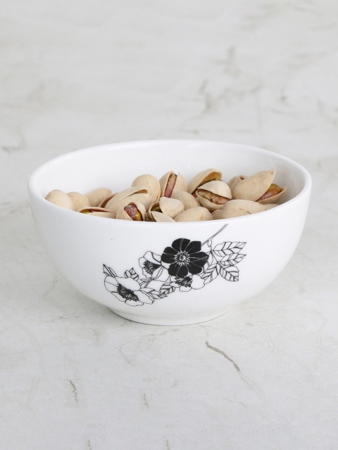 

Home Centre White & Black Printed Serving Bowl