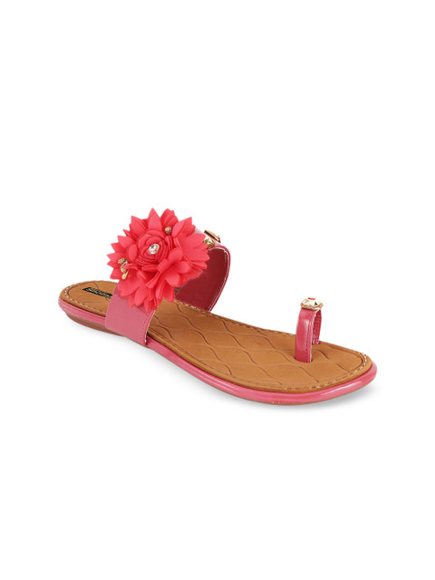 

Shoetopia Women Pink Embellished One Toe Flats