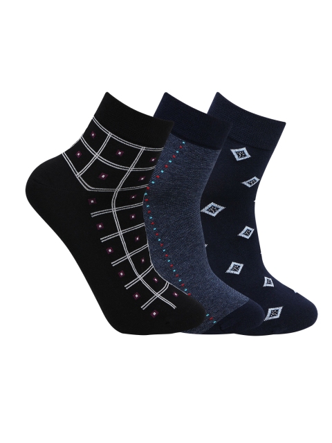 

Bonjour Men Pack of 3 Ankle-Length Socks, Black