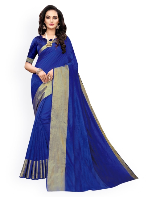 

KALINI Blue Silk Cotton Chanderi Saree