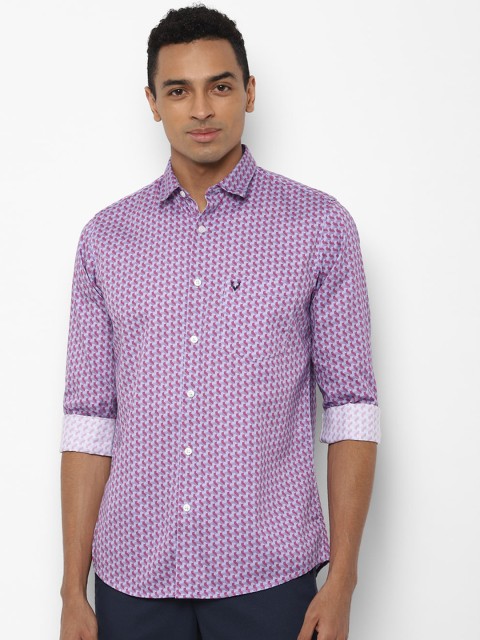 

Allen Solly Men Purple Slim Fit Printed Casual Shirt