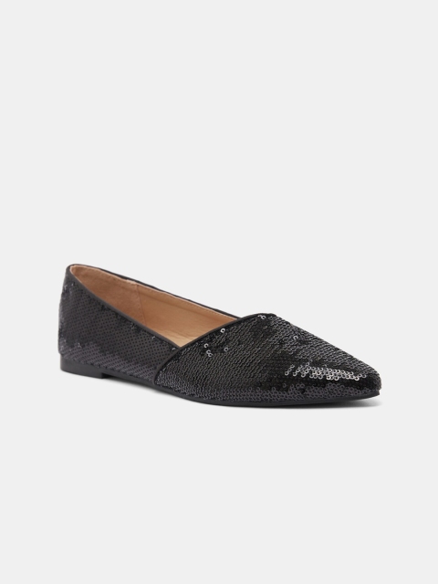 

shoexpress Women Black Textured PU Loafers