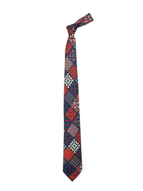 

CHOKORE Men Navy Blue & Red Printed Broad Tie