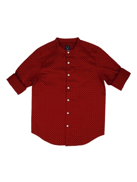 

Allen Solly Junior Boys Maroon Regular Fit Printed Casual Shirt