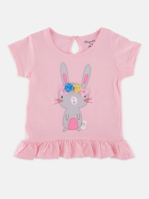 

Chirpie Pie by Pantaloons Girls Pink Printed T-shirt
