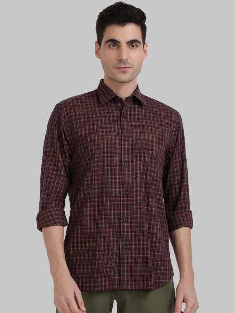 

ColorPlus Men Brown Tailored Fit Checked Casual Shirt