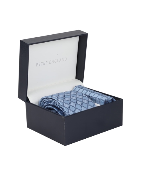 

Peter England Men Blue Self-Design Accessory Gift Set