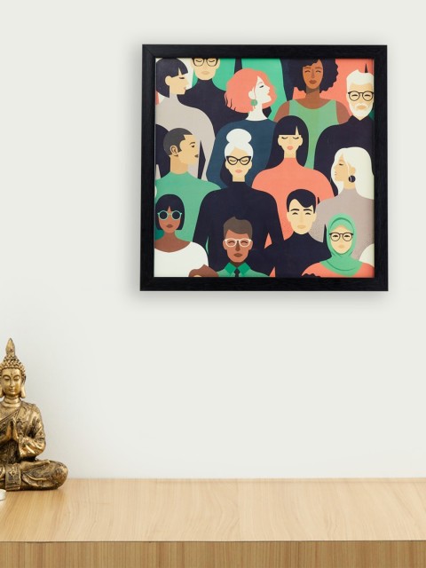 

Home Centre Black & Green Wemp People Wall Painting