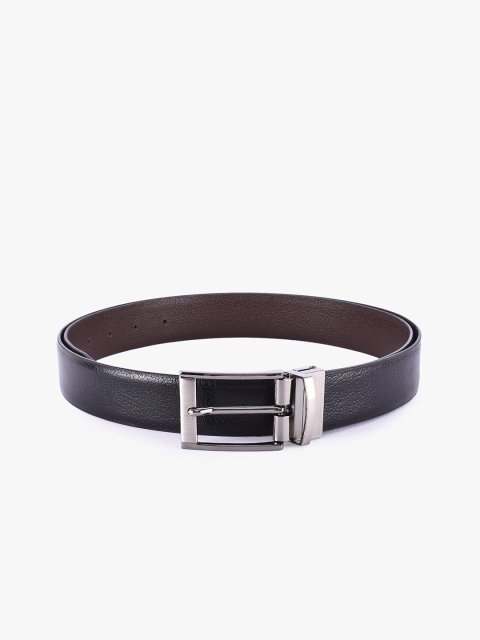 

BuckleUp Men Black & Brown Reversible Textured Leather Belt