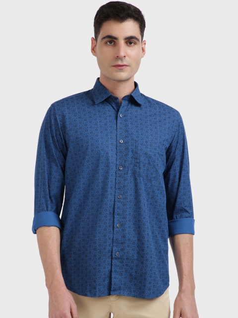 

ColorPlus Men Blue Tailored Fit Printed Casual Shirt