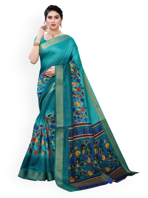 

KALINI Turquoise Blue Ethnic Motifs Saree