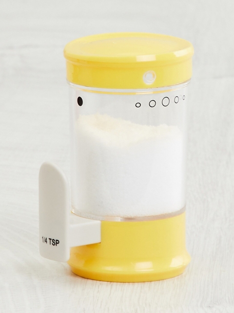 

Home Centre Transparent & Yellow Colourblocked Spice Dispenser Jar 80 ml