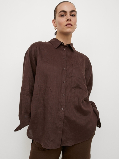 

H&M Woman Brown Linen shirt