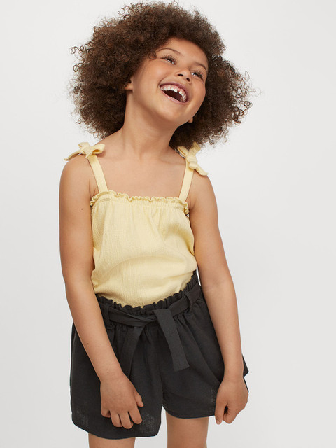 

H&M Girls Grey Linen-blend Shorts