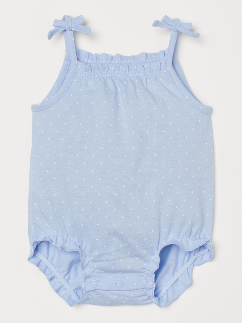 

H&M Girls Blue Sleeveless Cotton Romper