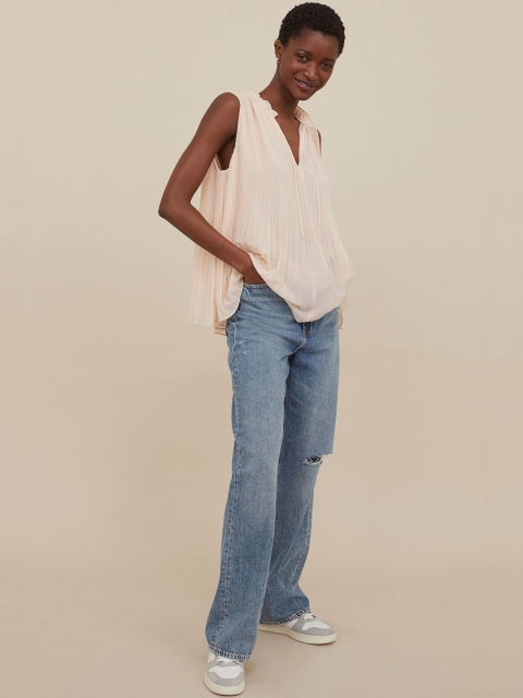

H&M Women Pink Pleated Top