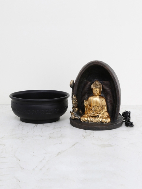 

Home Centre Gold-Toned Alpine Spring Buddha With Flower Fountain Figurine